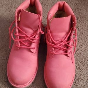 Pink timberland boots